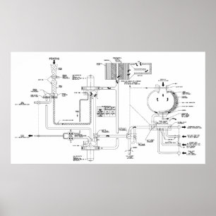 Póster Diagrama real para um toalete do navio de espaço