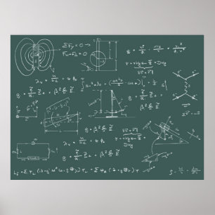 Póster Diagramas e fórmulas da física