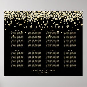 Poster Diamantes Dourados de Confetti no Gráfico de Luga