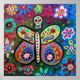 Póster Diâmetro de los Muertos Borboleta