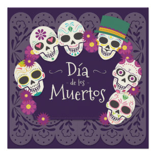 Póster Diâmetro de los Muertos Dia das máscaras