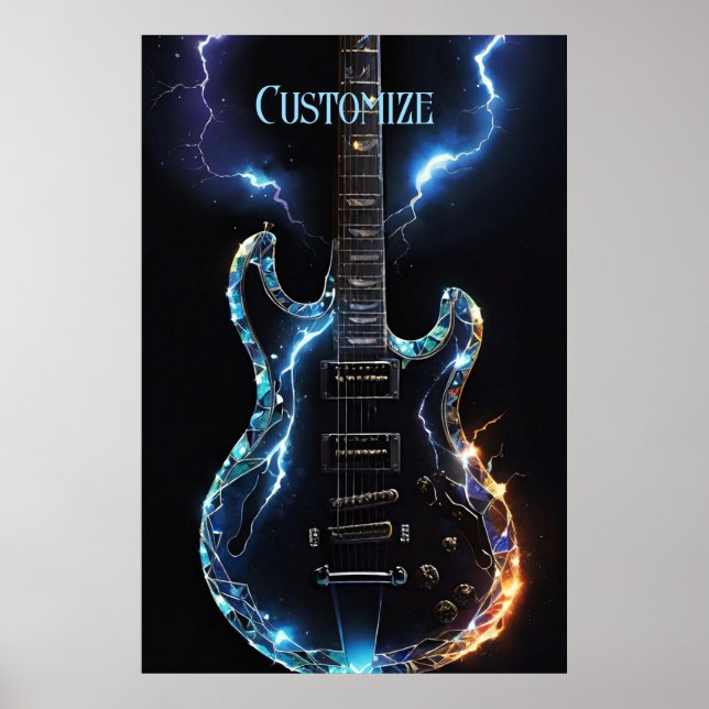 Poster Diamond Cut Electric Guitar (Frente)