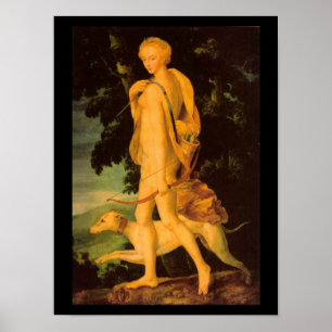 Póster Diana como a reprodução das belas artes do