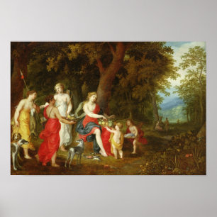 Poster Diana e suas donzelas, após a caça, 1626