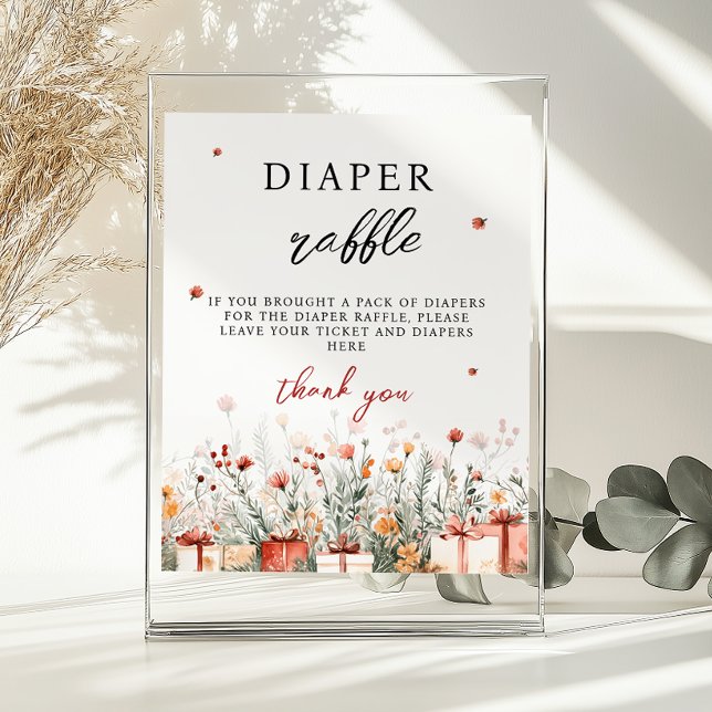 Poster Diaper Raffle Merry Little Baby Shower Game sign (Criador carregado)
