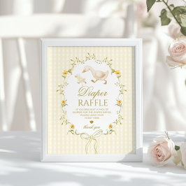 Poster Diaper raffle Silly Goose gender neutral gingham