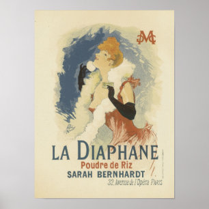 Póster Diaphane Poudre de Riz Sarah Bernhardt