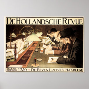 Poster Diário DE HOLLANDSCHE REVUE Revista Vintage Ad