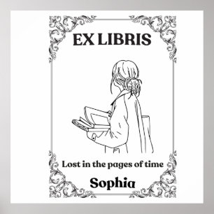 Poster Diário de Leitura Personalizado Dark Academia Ex L