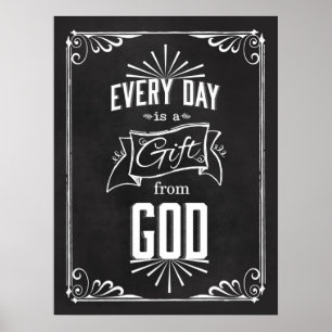 Póster Diário é um presente da arte do quadro do DEUS