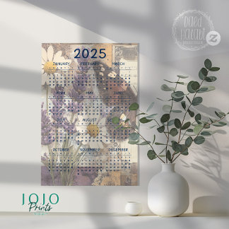 Poster Diário Vintage Floral Lixo 2025