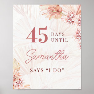 Poster Dias Boho Florais Até ao Casamento Chá de Noiva 