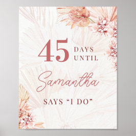 Poster Dias Boho Florais Até Eu Casar Bridal Shower 