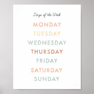 Poster Dias da Semana da Arte na Sala de Aula Montessori