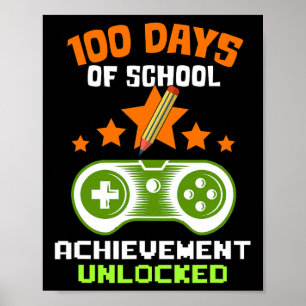 Poster Dias De Conquista Escolar Jogador De Vídeo Desbloq