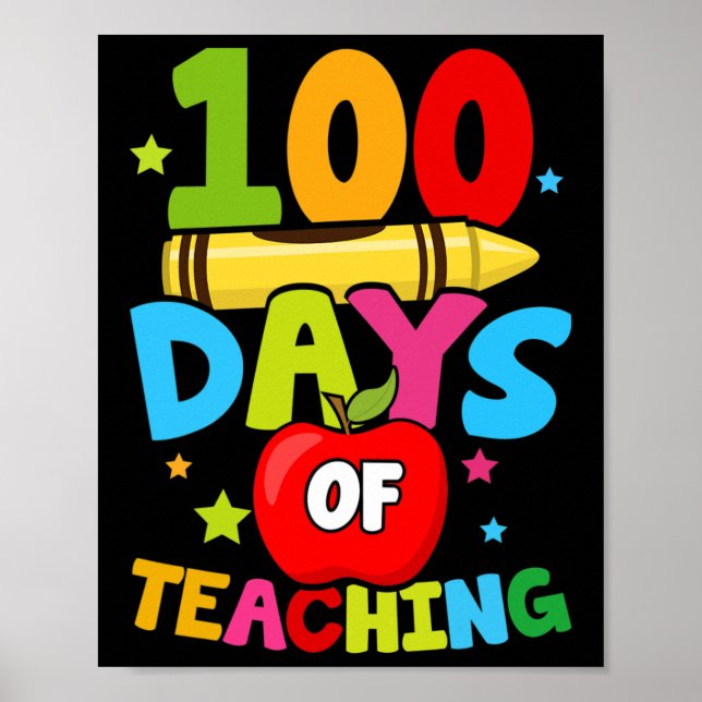 Poster Dias De Ensino 100º Dia De Professora (Frente)