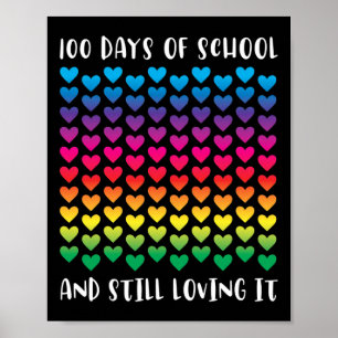 Poster Dias De Escola E Ainda Adorando Corações Arco-Íris