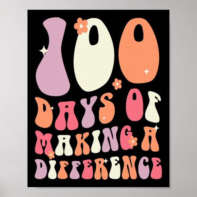 Poster Dias De Fazer Diferença 100º Dia De Escola (Frente)