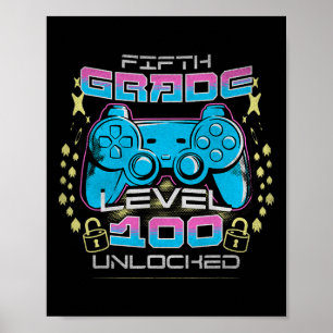 Poster Dias de Jogo de Vídeo Desbloqueado do Nível 5 da E