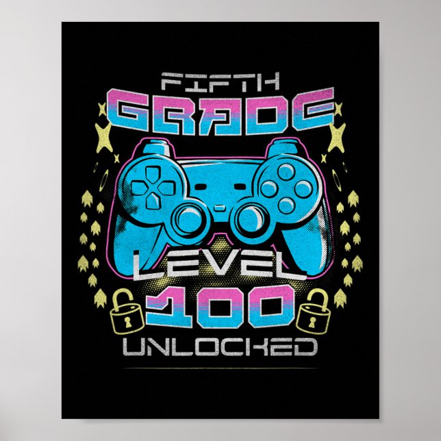 Poster Dias de Jogo de Vídeo Desbloqueado do Nível 5 da E (Frente)