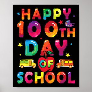Poster Dias De Meninos Escolares Felizes 100 Dias De Esco