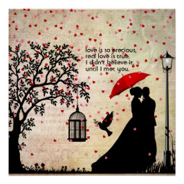 Póster Dias de os namorados elegantes de Beige e Poesia N