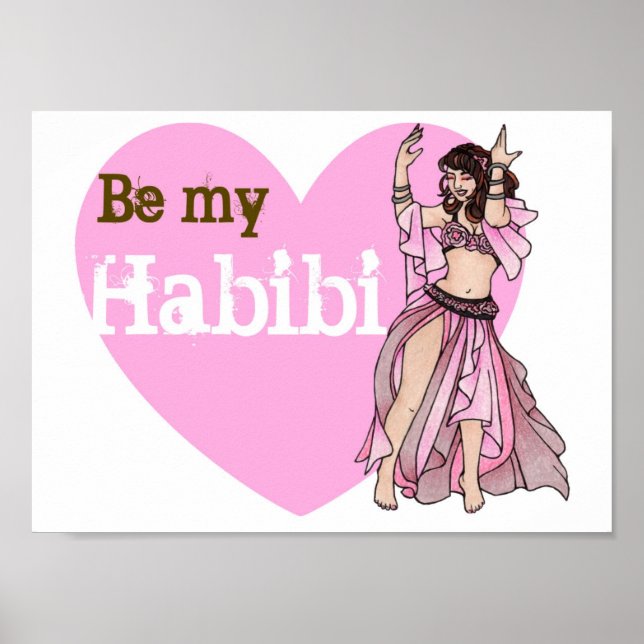 Póster Dias de os namorados Rosa Belly Dancer (Frente)