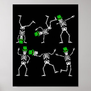 Poster Dias de São Patrícios Meninos Dançando Esqueleto H