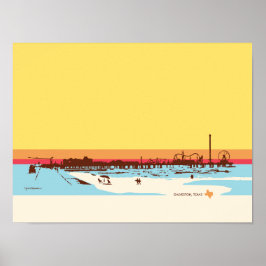 Poster Dias de Surf - Ilha de Galveston, Pleasure Pier