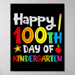 Poster Dias Do Jardim De Infância - Feliz 100º Dia Da Esc