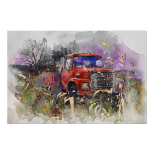 Póster Dias passados, retirada vermelha no outono