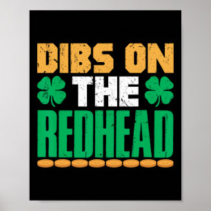 Poster Dibs No Ruivo Dia de São Patrício Trevo Irlandês