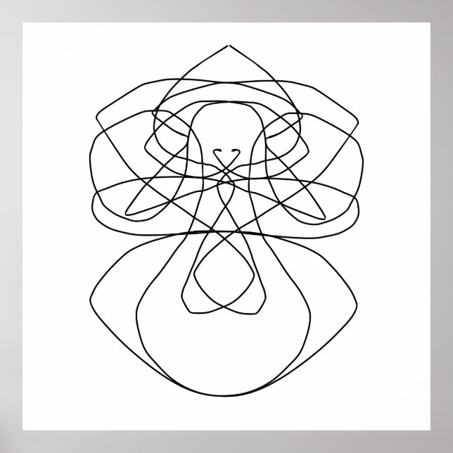 Poster Dibujo de arte de líneas abstractas (Frente)