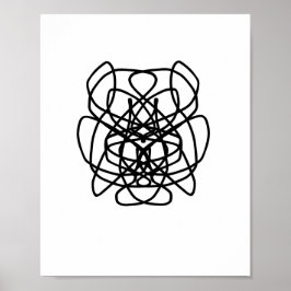 Poster Dibujo de arte de líneas abstractas angry dog