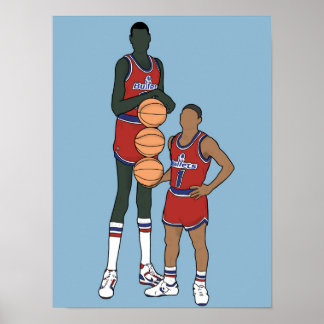 Poster Dibujo de Bol y Bogues, NBA