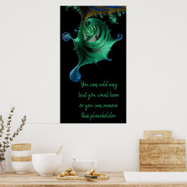 Poster Dica Fractal Verde brilhante e Azul Adicionar uma 