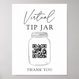 Poster Dica Virtual Jar Código QR Dica Seu Sinal de Barm
