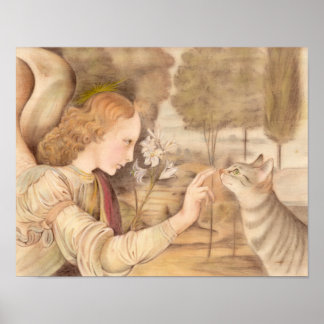 Poster Dicas de anjo e gato Leonardo da Vinci