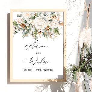 Poster Dicas de Flores de Inverno e Desejos para os Recém