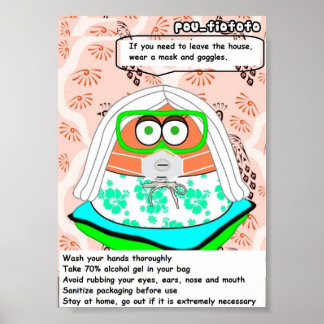 Poster Dicas de Proteção Pou_Fiofofo Coronavírus