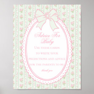 Poster Dicas Florais Elegantes e Vintage em Verde para Ch
