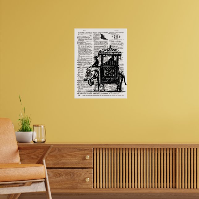 Poster Dicionário de Arte de Elefante com Howdah (Sala de Estar 2)