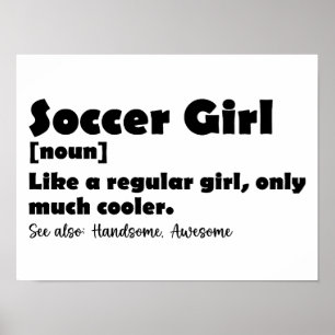 Poster Dicionário de Menina de Futebol Definição Engraçad