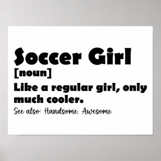 Poster Dicionário de Menina de Futebol Definição Engraçad