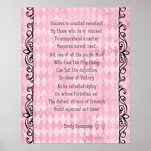 Poster Dickinson's Success Sweetest Poem Pink (Frente)
