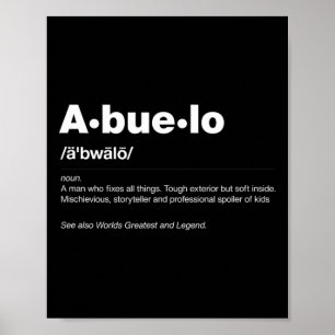 Poster Dictionary Definition Dia de os pais Gift Avô Abu