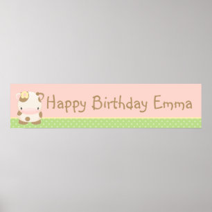 Póster Diddles Farm Moo-Cow Birthday Banner