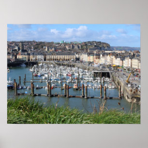 Poster Dieppe Harbor, Normandia, França,