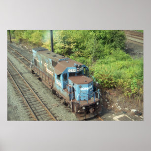 Poster Diesel de Conrail # 1644, construído por EMD em