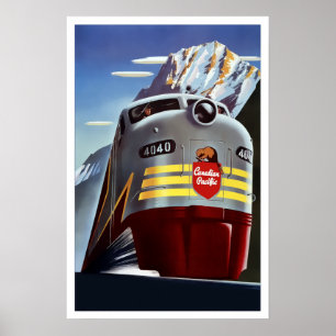 Poster DIESEL LOCOMOTIVE - CANADÁ c. 1955